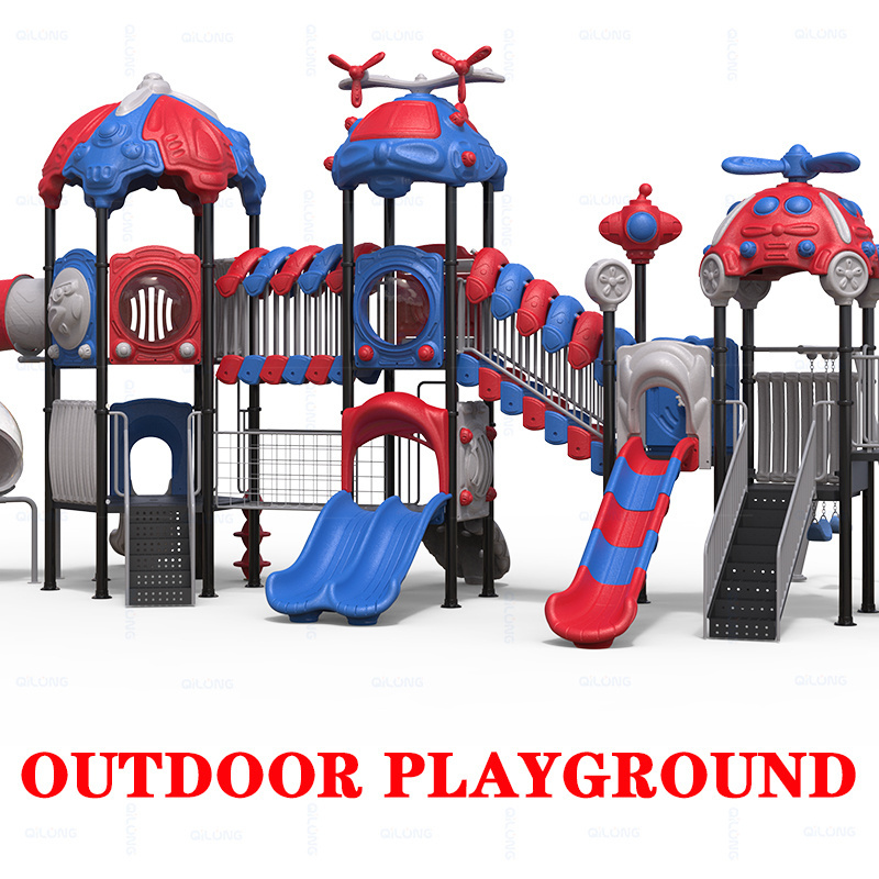 2021 QILONG new design children play outdoor playground equipment with slides swing set for kids playground