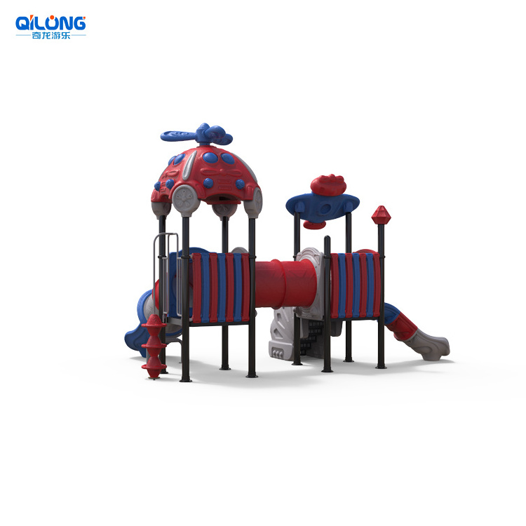 New design Airplane Theme Kids  Plastic Outdoor Playground With Complex Slides For sale