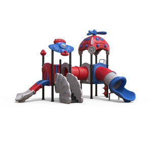 New design Airplane Theme Kids  Plastic Outdoor Playground With Complex Slides For sale