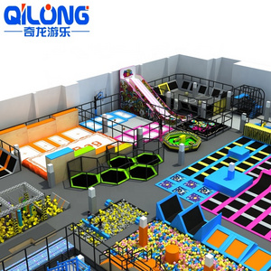 Wholesale Soft Play Equipment Big Fitness Jumping Amusement Kids Indoor Trampoline Park indoor in ground trampoline