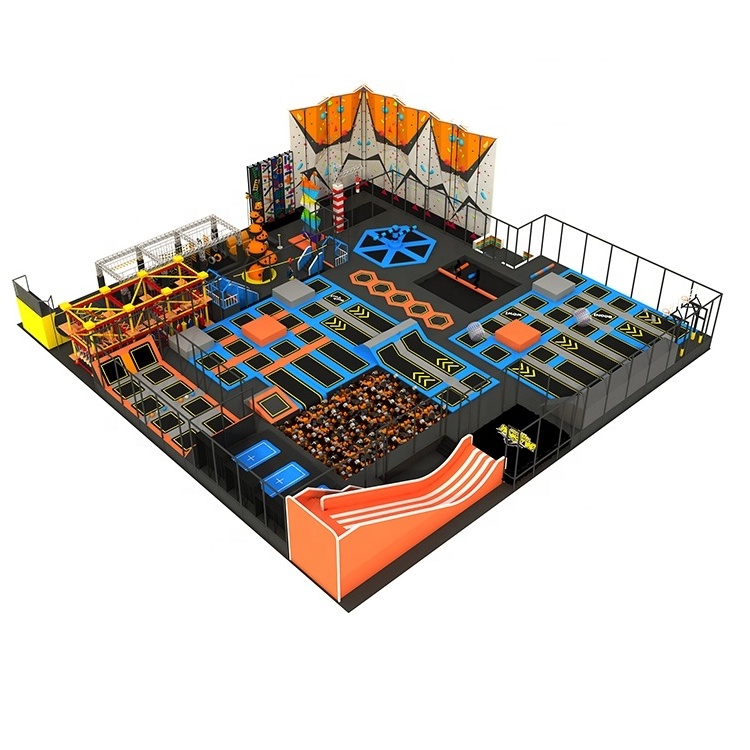 Professional Customized Colorful Big Commercial Indoor Trampoline Park Equipment For Adult