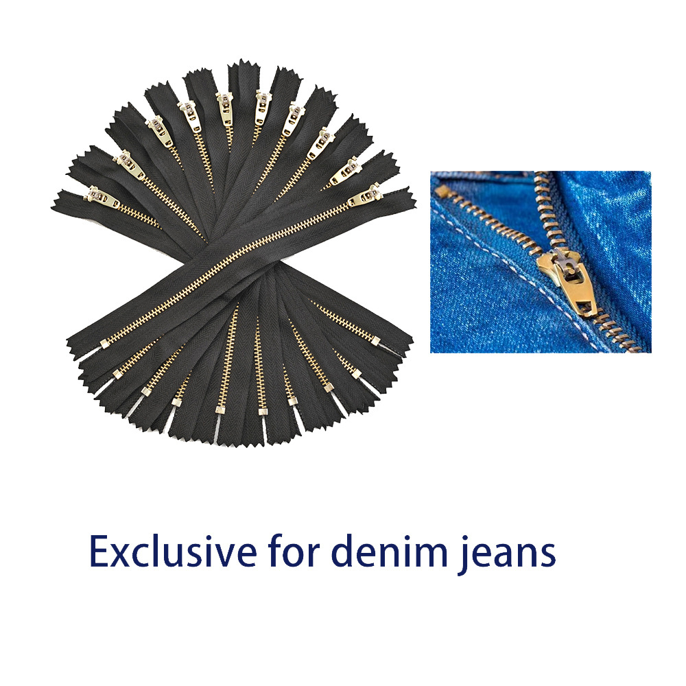 Factory Wholesale High Quality YG Slider Metal Zipper For Jeans Denim Trousers Metal Zipper 3# 3.5# 4.5# 4# 5# 4YG Metal Zipper