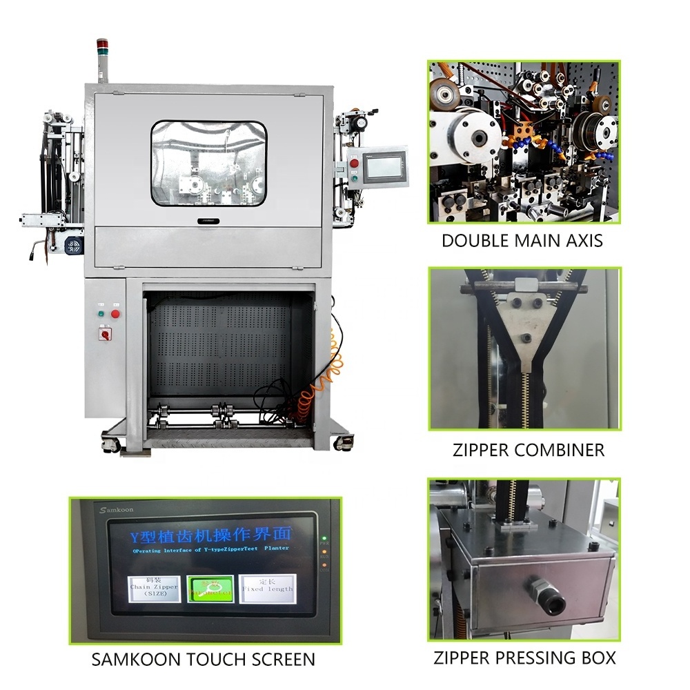 Automatic Y Teeth Stamping Manufacturing Plant Long Chain Copper Wire Denim Metal Zippers Metal Zipper Making Stamping Machine