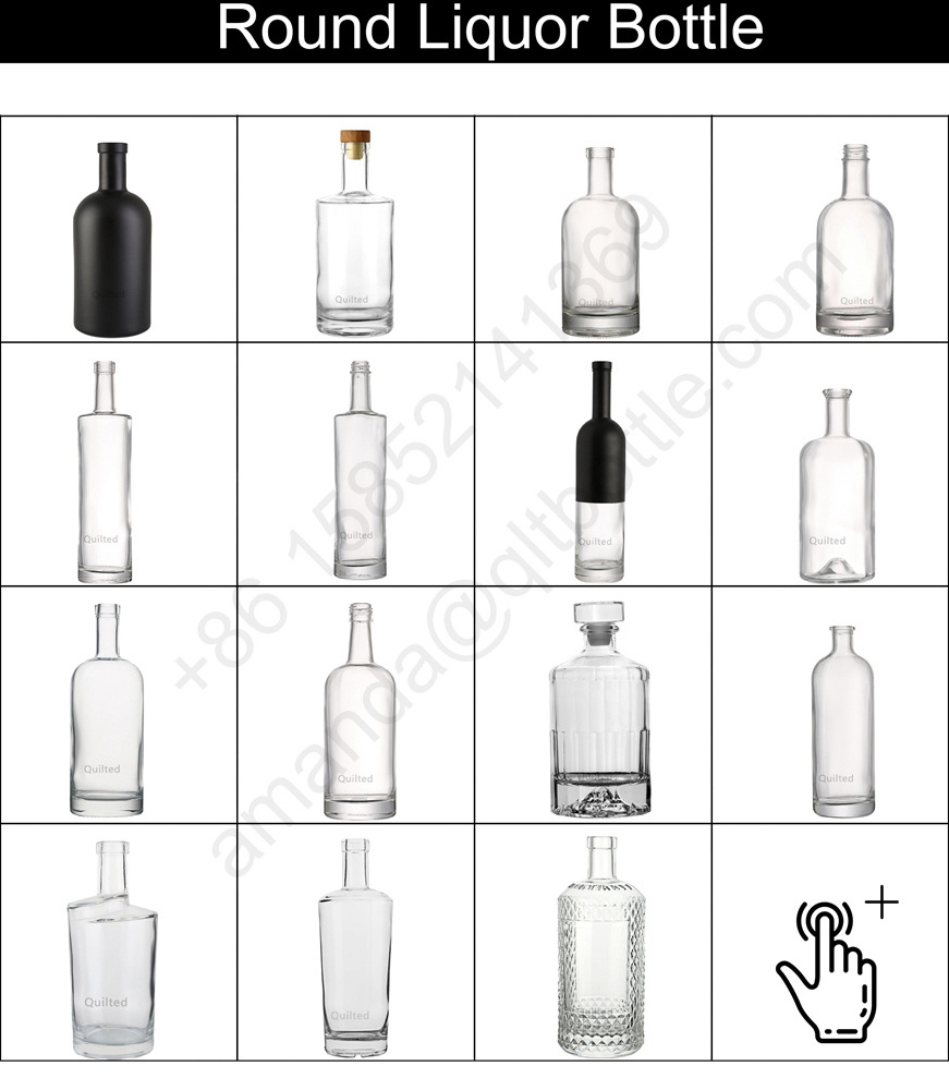 Extra white flint 700 ml Empty Liquor Embossed Glass Bottles Vodka Spirit glass bottle with stopper