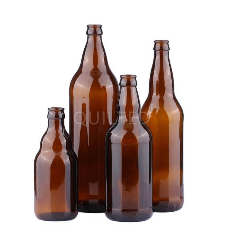 China Factory Price 330ml Amber Matte Painted Black Beer Bottle Empty Beverage Glass Bottle