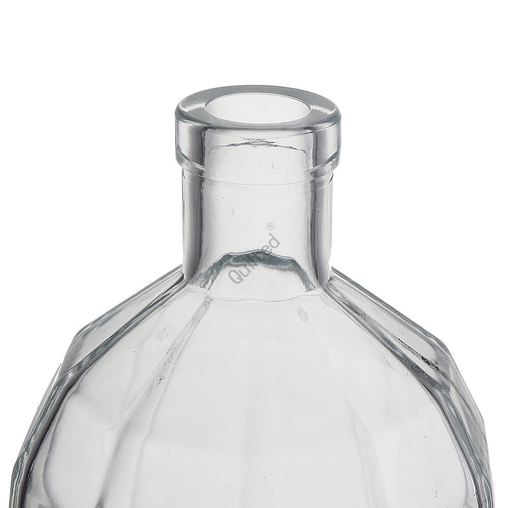 Grenade shaped 250ml 375ml 500ml clear round empty flint glass liquor wine Whisky Vodka tequila bottle with sealed cork lid