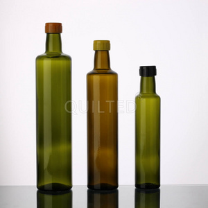 Wholesale 500 ml  Empty Amber Green Round Square Glass Olive Oil Cooking Bottles With Cap