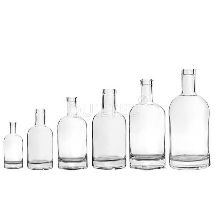 Custom Shape Olso Xuzhou Empty Spirit 50ml 100ml 200ml 375ml 500ml 750ml 1000ml 75cl Gin Glass Bottle for Liquor