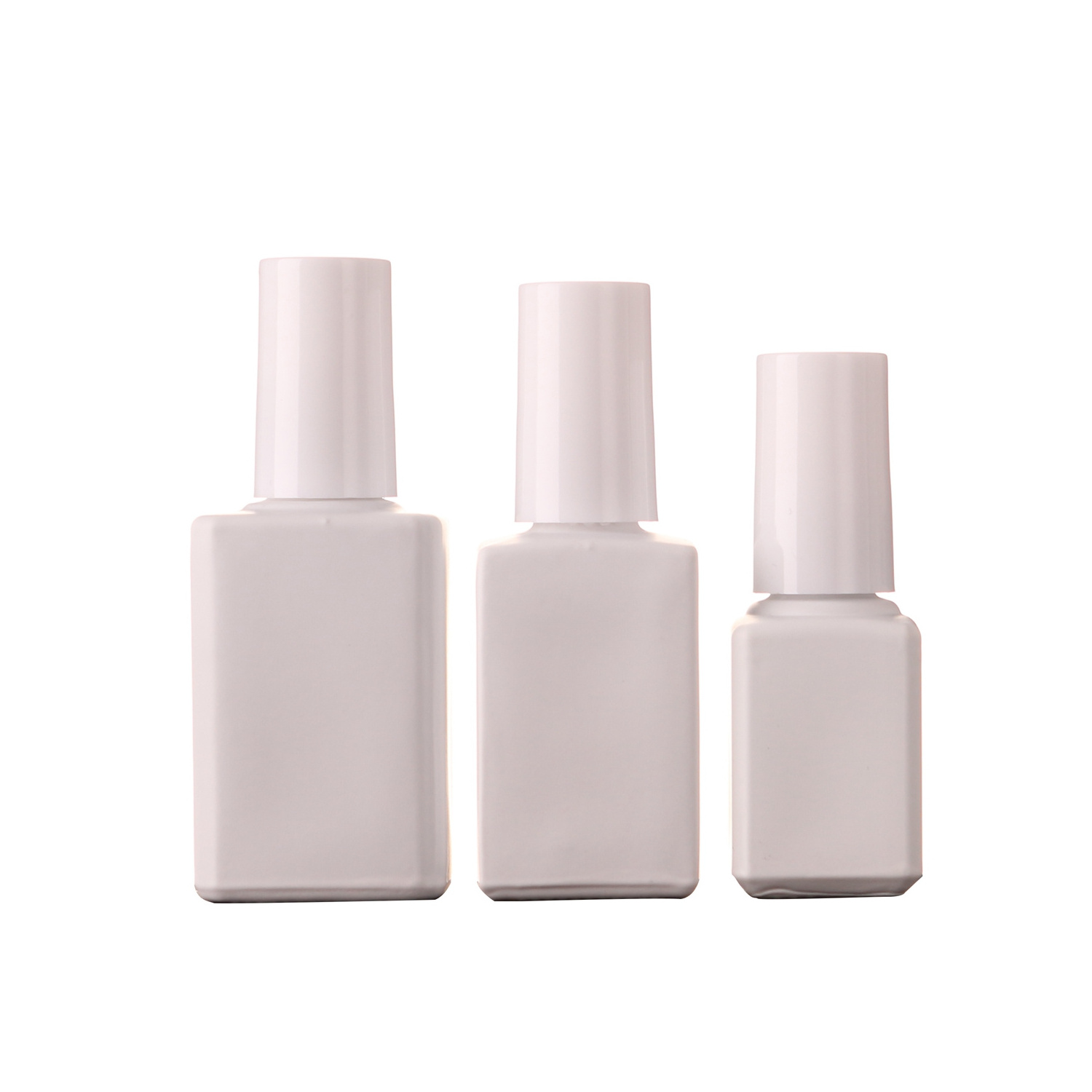 15 ML Rectangle Shaped Empty Nail Polish Glass Bottle with Plastic Brush High White Glass Embossed Logo Printer Logo Beverage