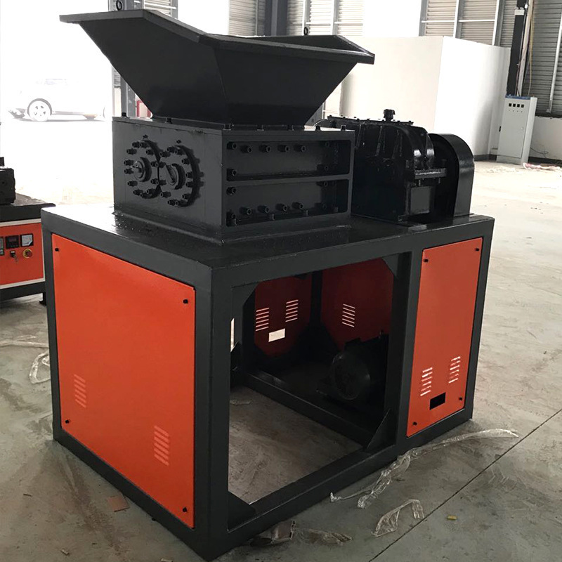 double shaft steel scrap wire cars tire metal shredders  plastic price waste textile shredding machine