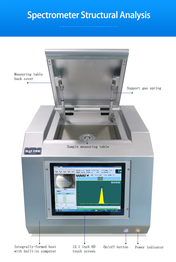 Gold Jewelry X Ray Fluorescence Testing Analyzer Spectrometer Gold Purity  XRF Gold Tester