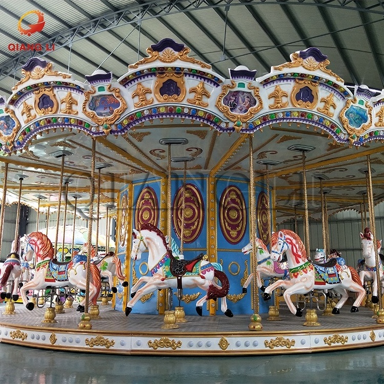 Electric fiberglass carousel horses for sale merry go round carousel amusement ride amusement outdoor carousel horse