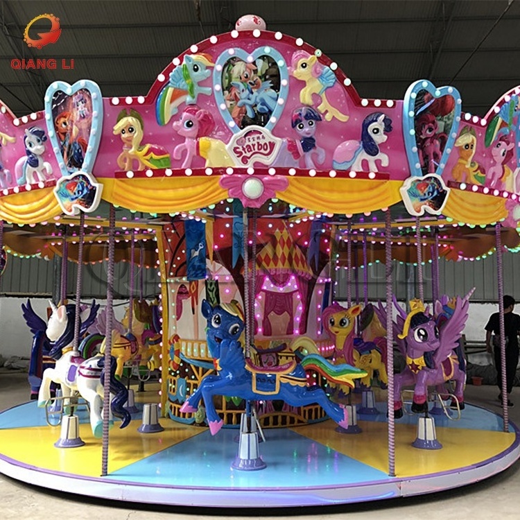 Outdoor small carousel rides kids merry go round ride merry go round supplier