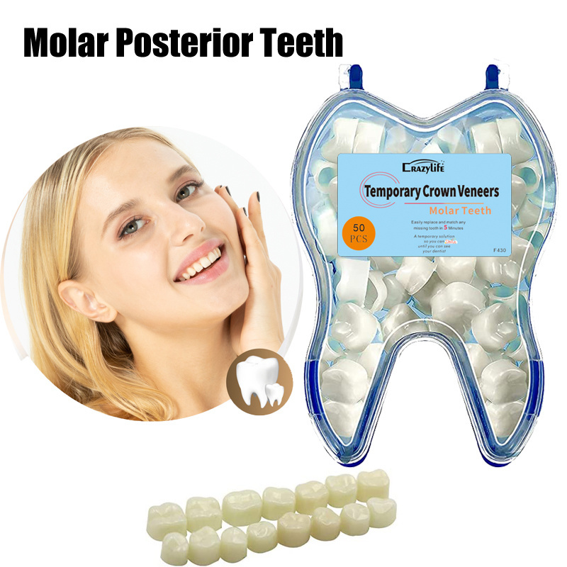 Resin Teeth Veneers Mixed Dental Temporary Teeth Front and Molar Posterior Teeth for Halloween Cosplay Party Makeup Scary Theme