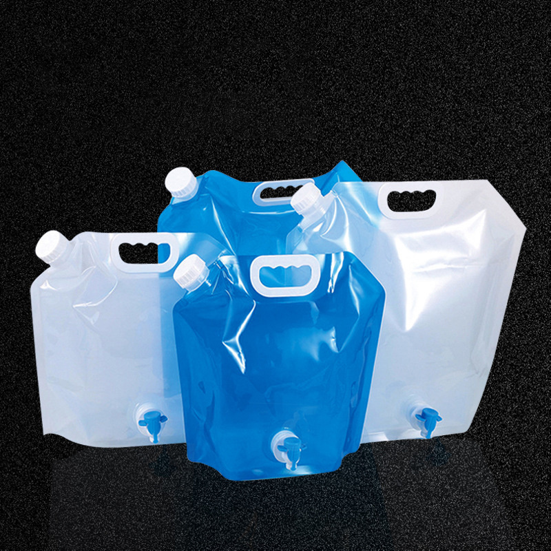 Hiking Camping Water Bag Beer Juice Oil used BPA Free 5L 10 liter foldable plastic water container bag bottle with faucet