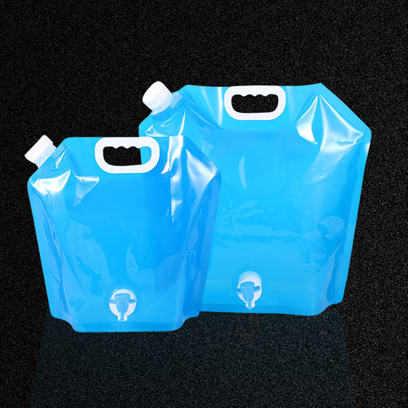 Hiking Camping Water Bag Beer Juice Oil used BPA Free 5L 10 liter foldable plastic water container bag bottle with faucet