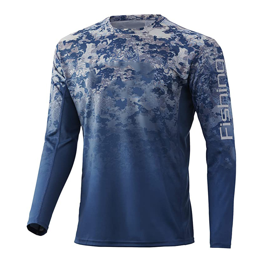 Men'S Clothing Designer Bulk Wholesale Fishing Shirts Sublimation Spf Fishing Long Sleeve O Neck Tshirt Fishing Shirts For Men