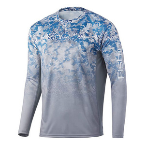 Men'S Clothing Designer Bulk Wholesale Fishing Shirts Sublimation Spf Fishing Long Sleeve O Neck Tshirt Fishing Shirts For Men