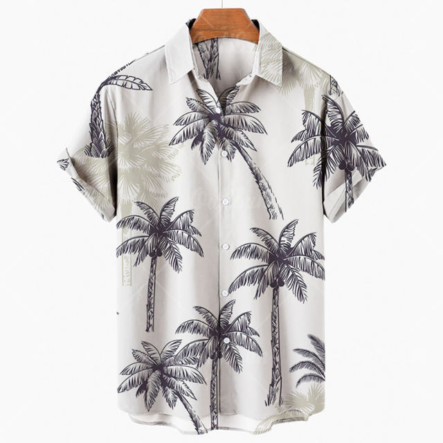 OEM Custom Logo Men's Hawaiian shirts ripple all Shirt beach cardigan Aloha Streetwear Tops