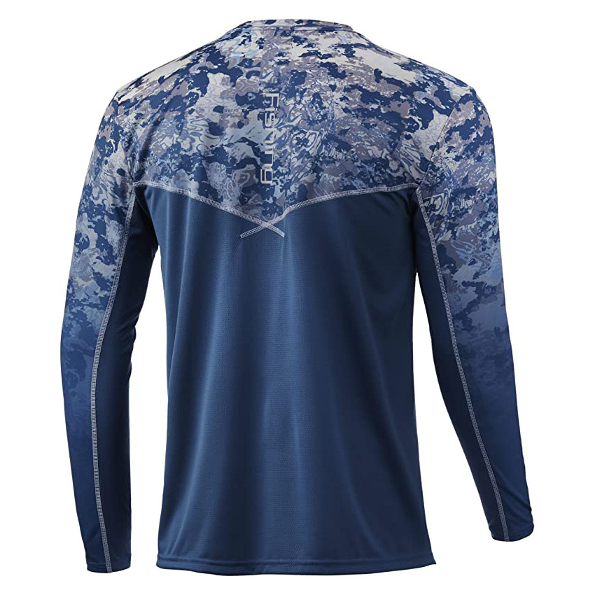 Men'S Clothing Designer Bulk Wholesale Fishing Shirts Sublimation Spf Fishing Long Sleeve O Neck Tshirt Fishing Shirts For Men