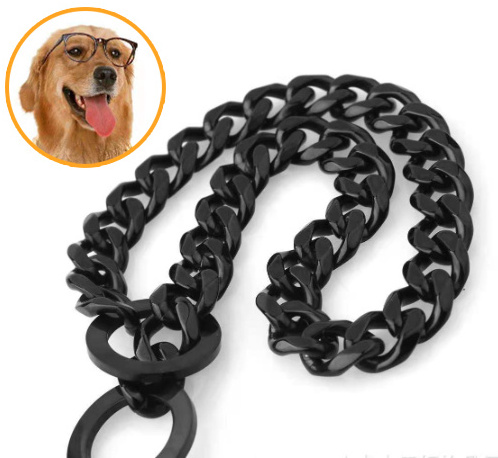 TTT Hot Sale Customized Processing Stainless Steel P-Chain Gold Dog Training Collar Chain for Pet