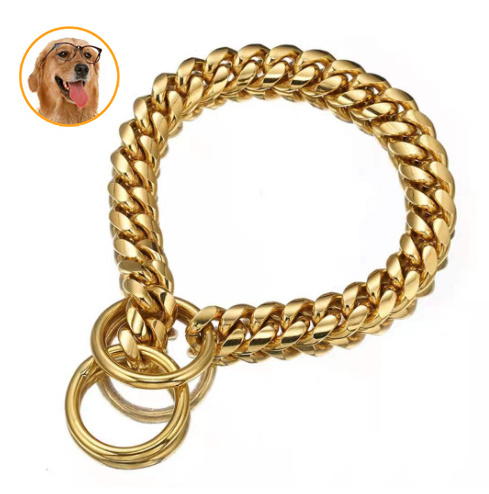 TTT Custom Colors Adjustable luxury Stainless Steel Metal Buckle Hardware Gold Dog Collar