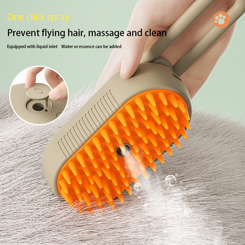 TTT Rotating Electric USB Water Spray Pet Grooming Steam Comb Cat Steamy Brush