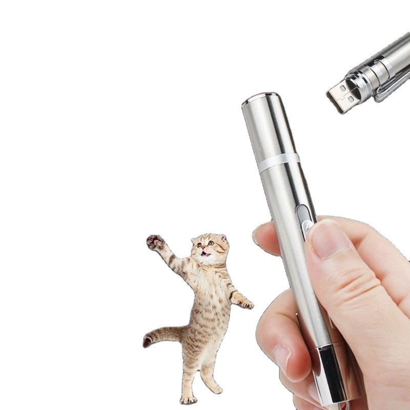 TTT Flashlight UV Light Multi Patterns Adjustable USB Charge Cat Laser Pointer Toy