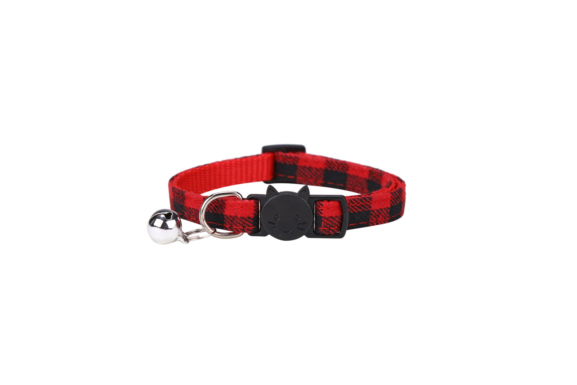 TTT Wholesale Pet Product Hot Sale Cotton Adjustable Collar Colorful Plaid Design Dog Collar with Bell