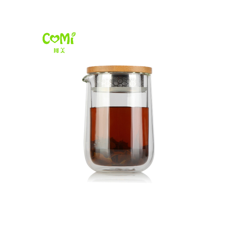 Chinese Kung Fu Travel Tea Set A pot With four Cups Hot Sells Customized Double high borosilicate glass Tea Cups  Portable Tea