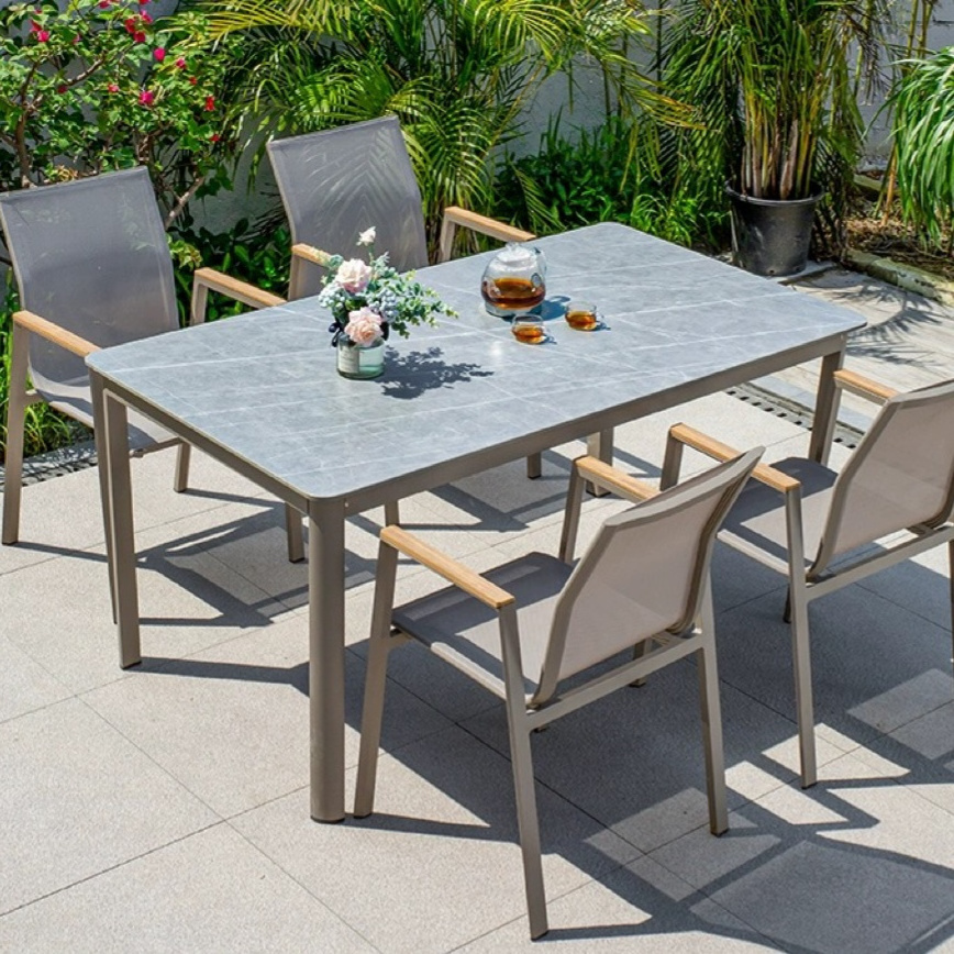 Dining Room Furniture Modern Outdoor Garden Furniture Outdoor Bistro Set Aluminum Chair And Table  Dining Table Set