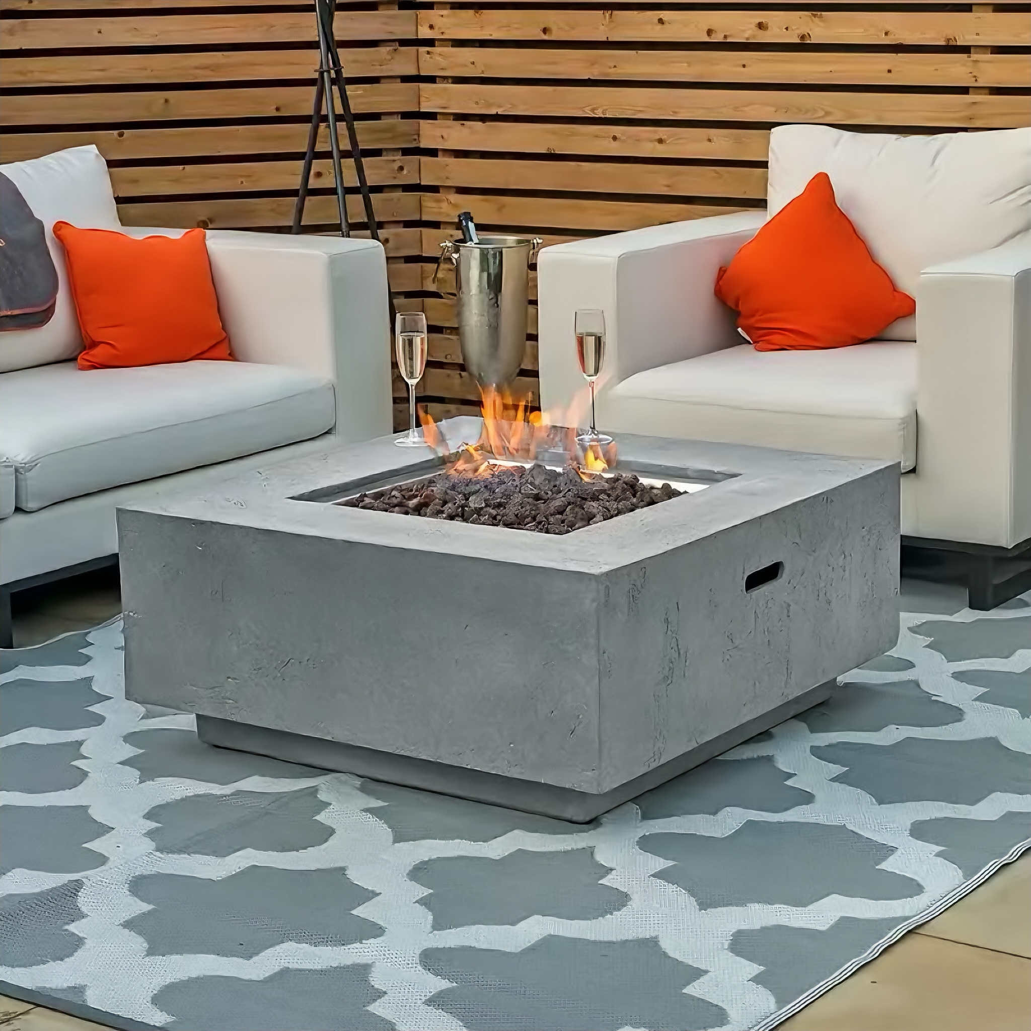 Garden outdoor furniture aluminum frame fireplace The gas fire place outdoor garden fire pit table gas fireplace fire pit