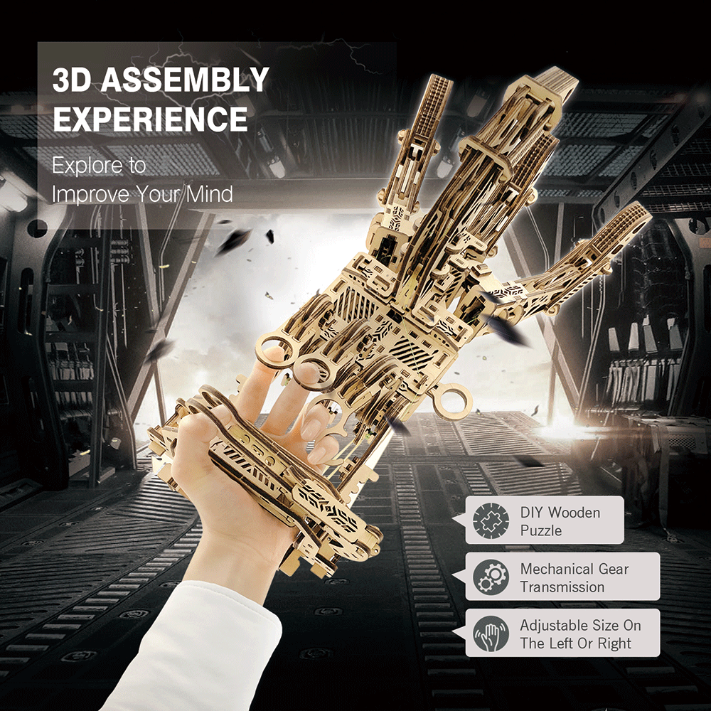 Robot Wooden Puzzle Assembly Model Best DIY Toys for Boys and Girls Stem Toys Most Sold Products 2023 Wooden Hand Robotic Arm 3D