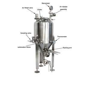 Stainless steel 304  Conical Fermentor  20L - 80L Tank Fermenter with cooking coil for home brewing