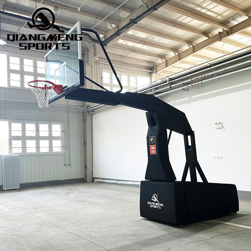 Professional Manufacturer Manual Hydraulic Collapsible Portable FIBA Basketball Hoop Stand 10 Feet