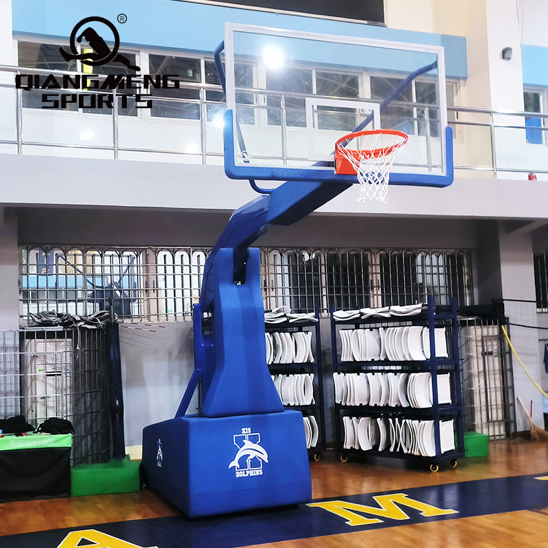 Professional Manufacturer Manual Hydraulic Collapsible Portable FIBA Basketball Hoop Stand 10 Feet