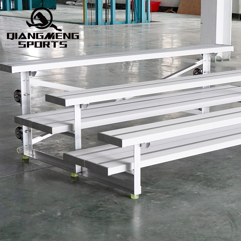 3 Rows Aluminum Alloy Bleachers Seating Portable Grandstand  Double Footboards