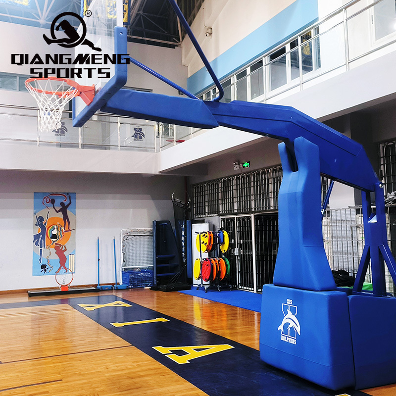 Professional Manufacturer Manual Hydraulic Collapsible Portable FIBA Basketball Hoop Stand 10 Feet