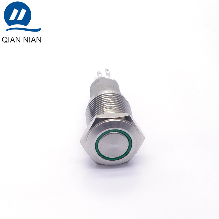 ONPOW 16mm illuminated momentary round push button switch(LAS1Y-11/R/12V) (Dia. 16mm)(CE,CCC,ROHS,REECH)