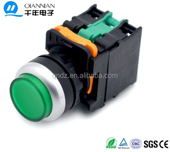 22mm CE LA38 series green illuminated on off /onon push switch