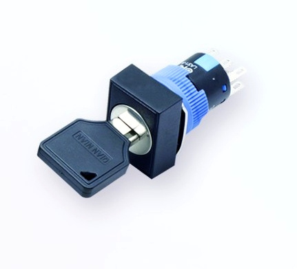 Factory supply 16mm 2/3 position OFF ON Electronic Plastic Key Lock Switch