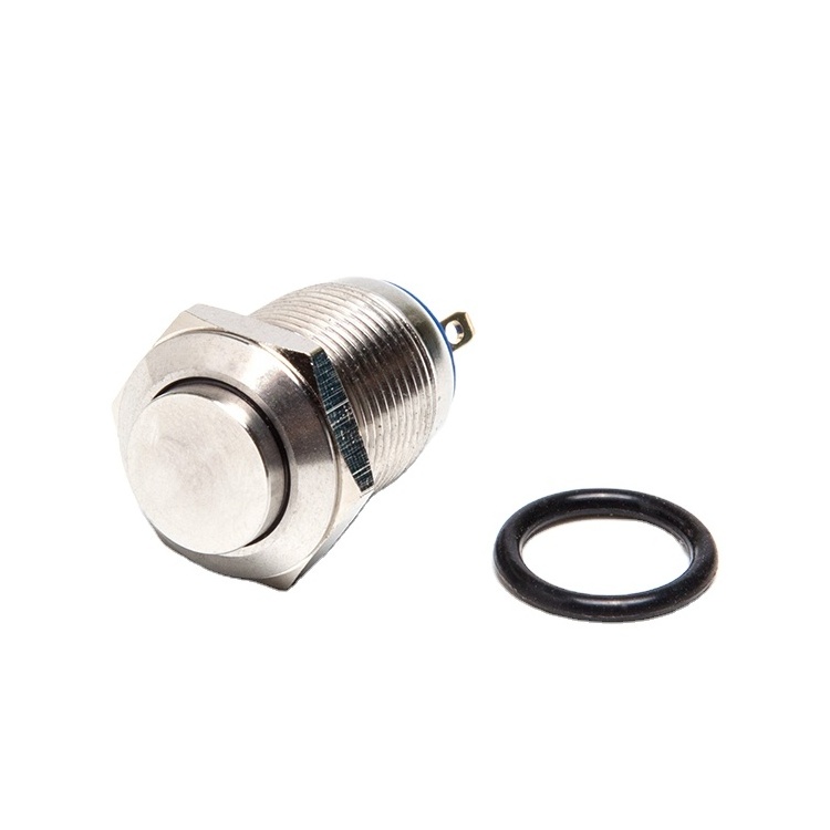 economics brass plated silver round momentary on on 2 pin mini push button switch 12mm