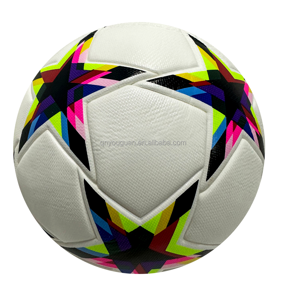 High Quality New Fashion Football Custom Logo Soccer Ball for Training Match for Adults Children Thermal Bonded PU Material