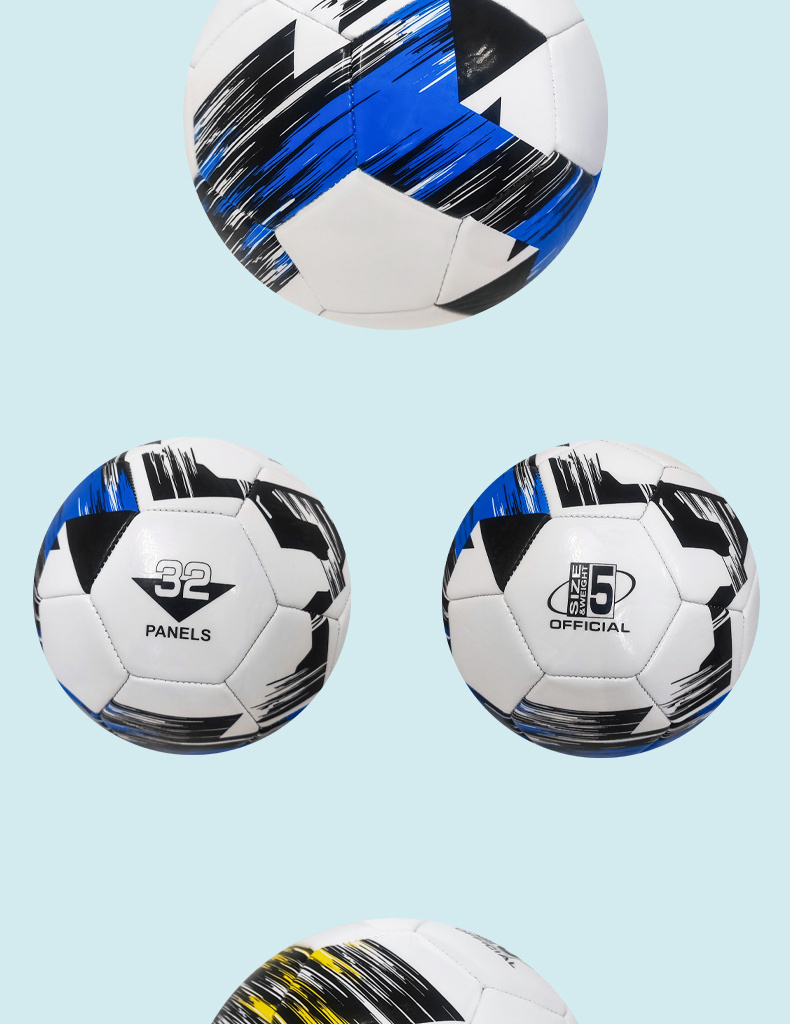 Professional Official Size 5 Soccer Ball Custom PVC Football with Print Logo for Adults TPU Material for Match Use