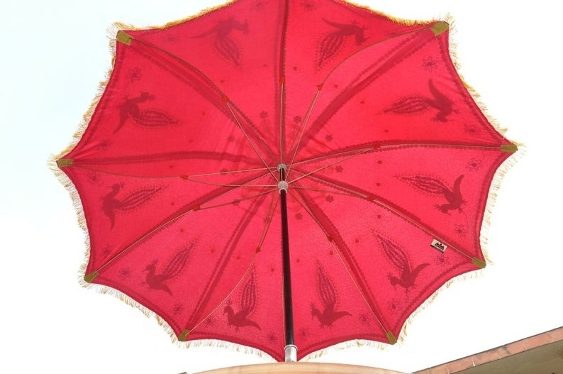 Indian Wholesale Garden Umbrellas Outdoor Handmade Rajasthani Printed Multi Colored Sun Protector Parasol Beach Umbrellas