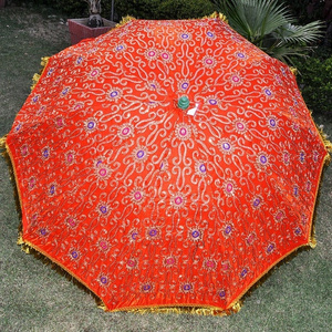 Wedding Umbrella Sun Umbrella Craft Umbrella Manual Indian Big Folding Garden Elephant Embroidered Handmade Decorative Outdoor