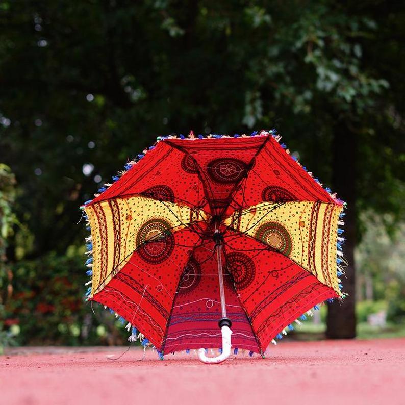 Indian Handmade Wedding Decorative Proposal Festive Decor Umbrella with Embroidery