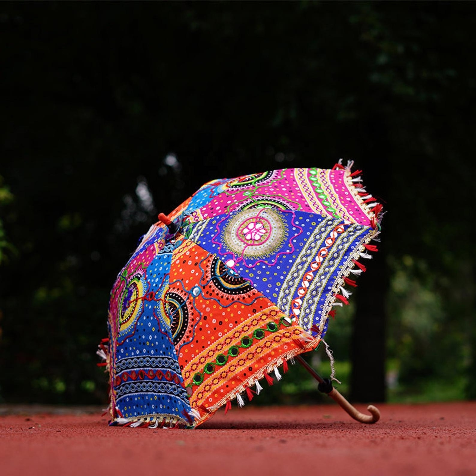 Indian Handmade Wedding Decorative Proposal Festive Decor Umbrella with Embroidery