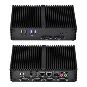 Qotom Mini pc Q370P AES-NI fanless Mini Computer i7 Computer Hardware Computer with 6 Serial Ports