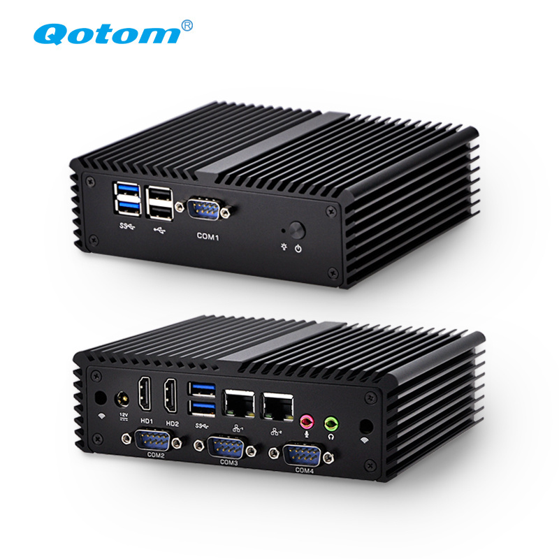 Qotom Q450P-S08 Mini Computer PC Hardware Core i5-4200U Processor with 2 Gigabit NIC Support AES-NI (4G RAM+32G SSD)